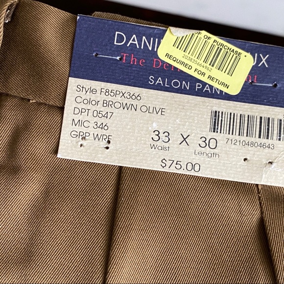 Daniel Cremieux men’s salon pants 33x30 brown nwt - Picture 3 of 5